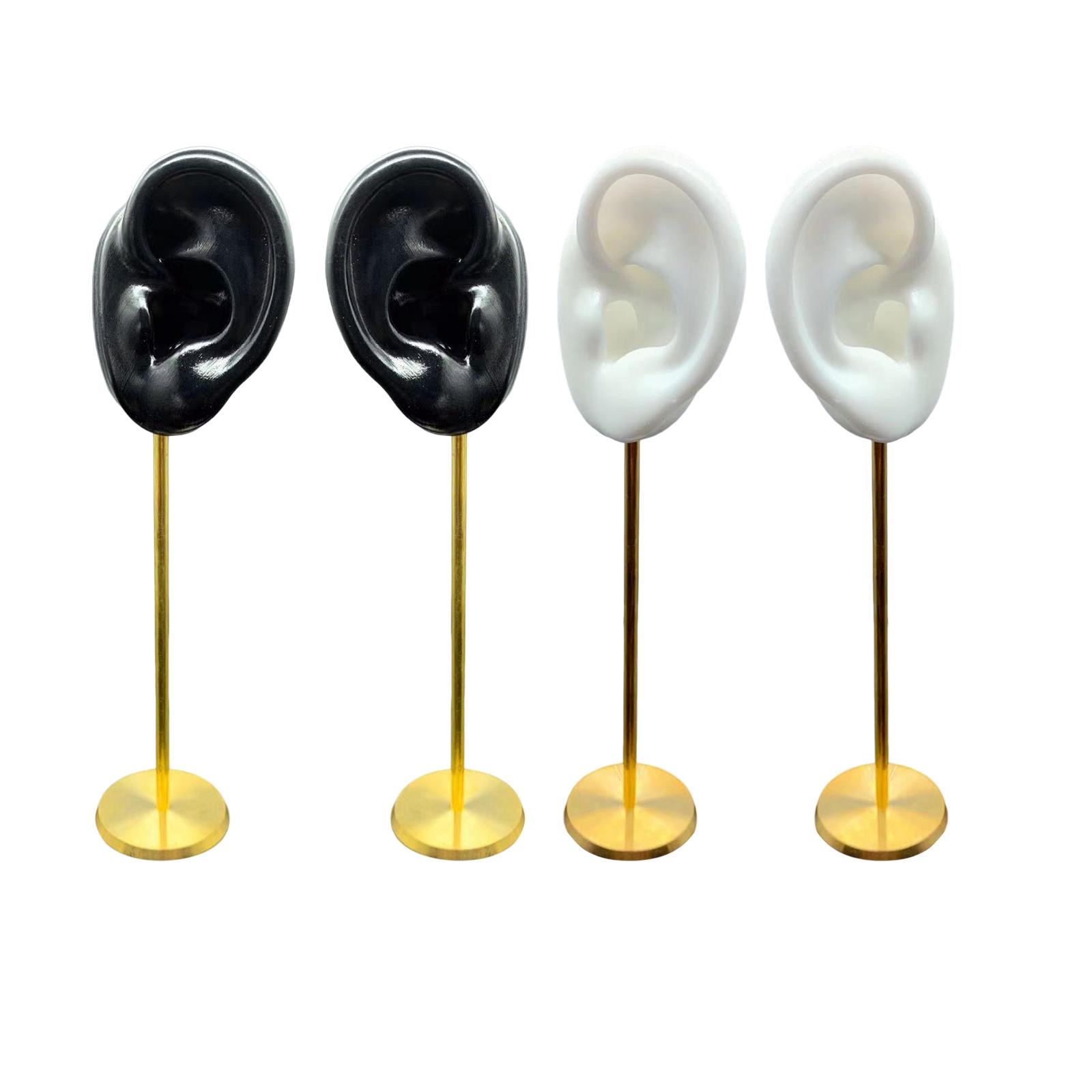 Soportes de exhibición duraderos para pendientes, modelo de oreja humana, soporte para perno prisionero, Base redonda de silicona suave, soporte para maniquí de cumpleaños, organizador de pendientes
