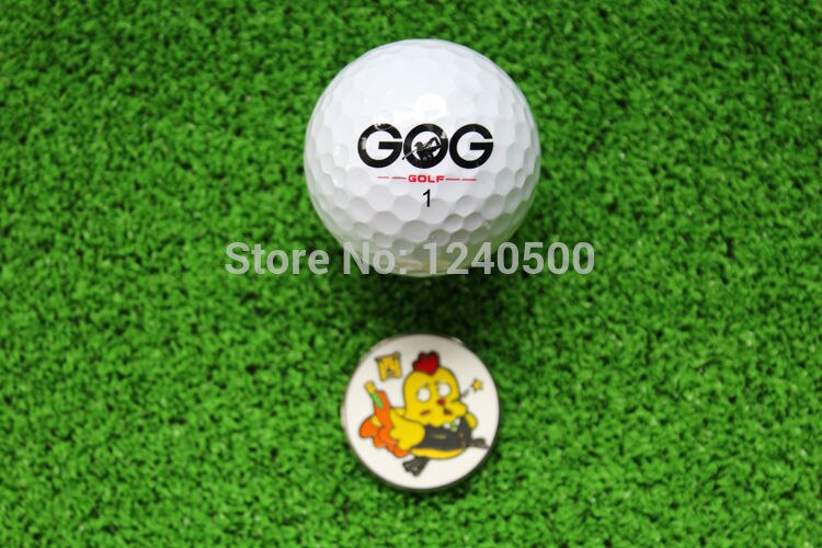 Gog 1 stk golfbold legeret markør med hat magnet klip kylling golf cap klip golf kugle markør legering 1.18 " 30mm