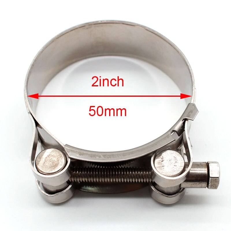 DEFT 304 Stainless Steel Strengthen Hose Clamp Circular Pipe Clamp Air Water Tube Clips Water Pipe Fasteners Fuel Hose Clamp: 50mm silver