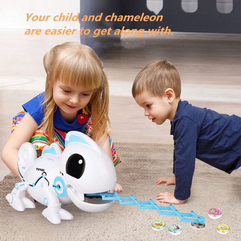 Robot de juguete para niños, modelo de mascota camaleón a Control remoto con animales a Control remoto de 2,4 GHz, para niños y niñas, juego mental
