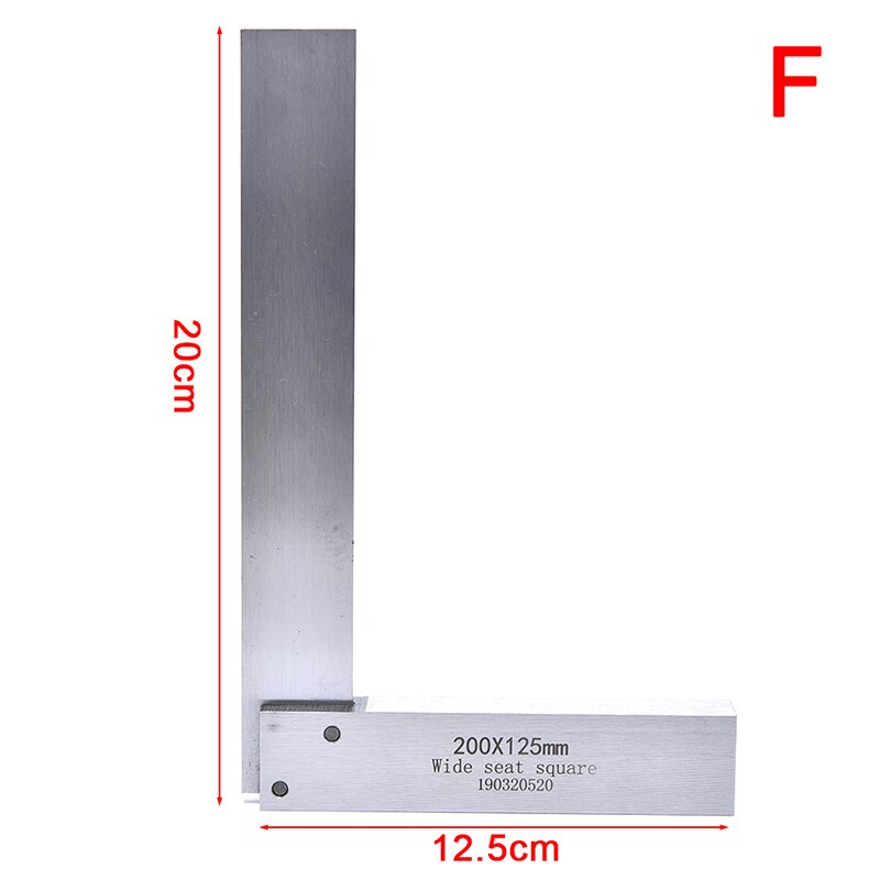 90 Degree Right Angle Precision Ground Steel Angle Ruler Gauge Protractor: Red
