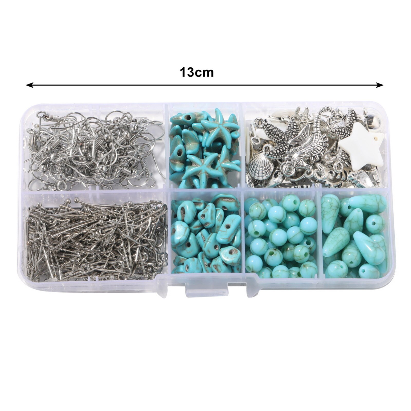 Bohhemian Handgemaakte Sieraden Kits Groen Blauw Marine Steen Kralen Animal Shell Zeester Hangers Sieraden Oorbellen Haken Diy Sieraden