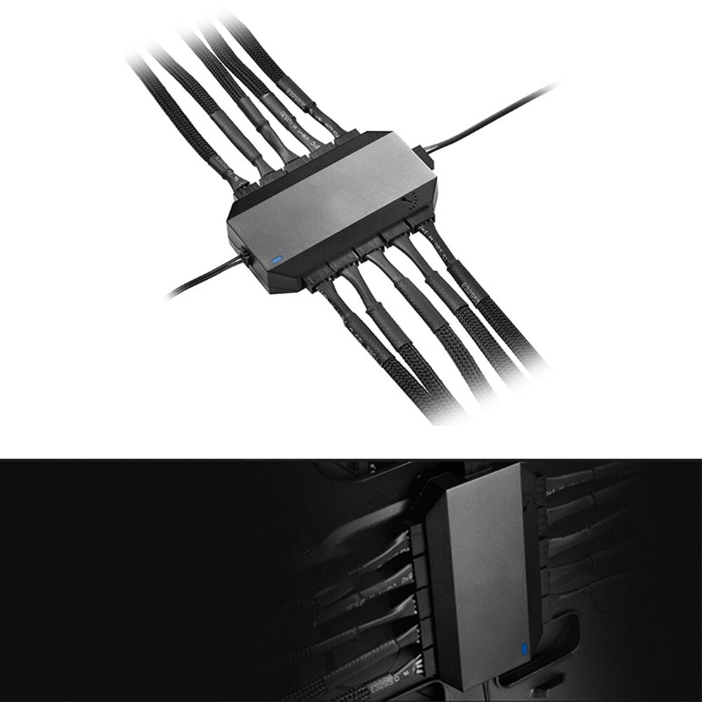 FH-10 Controller SATA Power Supply Adapter 3Pin 4Pin PWM Splitter Cooling Fan Hub Universal Durable Accessories Computer Modular