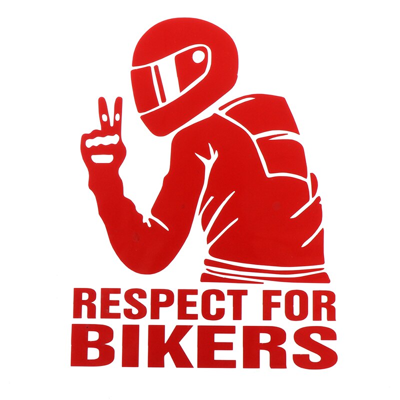 2pcs Respect Biker Sticker For On Car Motorcycle Vinyl 3D Stickers Motorcycle Vinyl 3D Stickers And Decals 15x11CM: Red