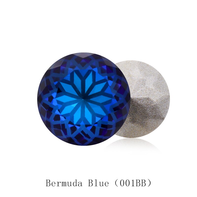 Ronde Rivoli Lijm Op Rhinestones 10Mm Pointback Stenen Diy Ambachten Shiny Glas Strass K9 Kristallen: 8mm 10pcs / Bermuda Blue