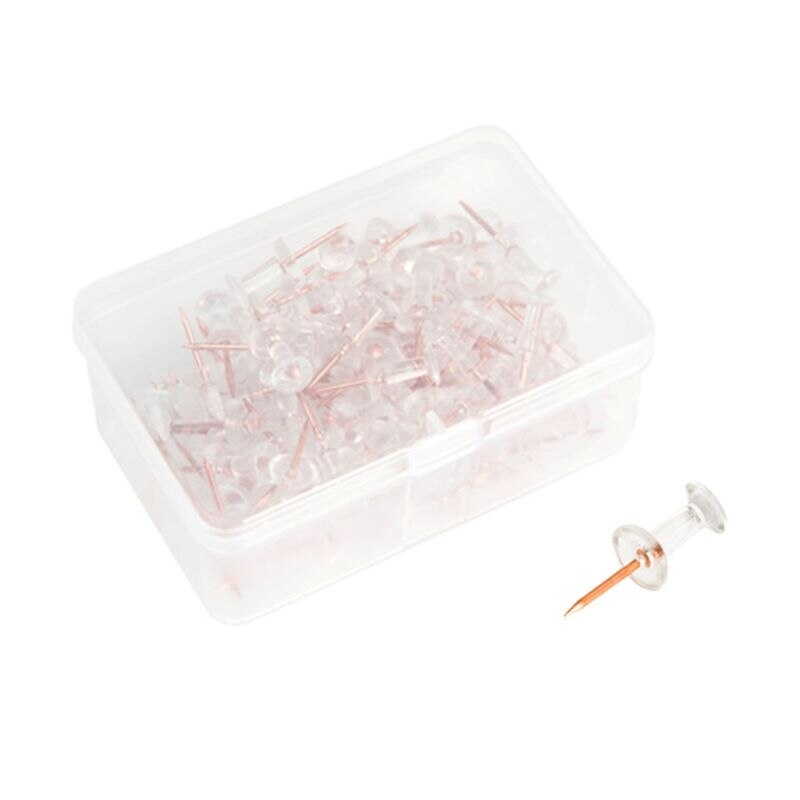 100pcs Transparent Rose Gold Push Pins Thumb Thumbtack Board Pins Drawing Photo Wall Studs Office School Supplies