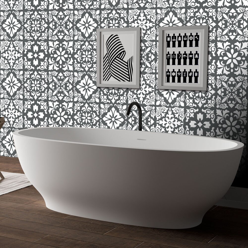 24Pcs Waterdichte Pvc Retro Patroon Tegel-Achtige Vloer Tegel Stickers Keuken Muur Oliebestendig Sticker Home Decoratie Woonkamer decor