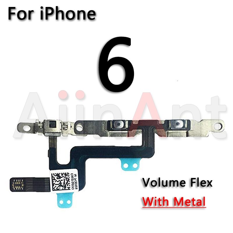 Aiinant original power flex til iphone 6 6s 7 8 plus 5 5s se mute & volume power-knapper nøgleafbryder flex kabel reparationsdele: Volumen til 6