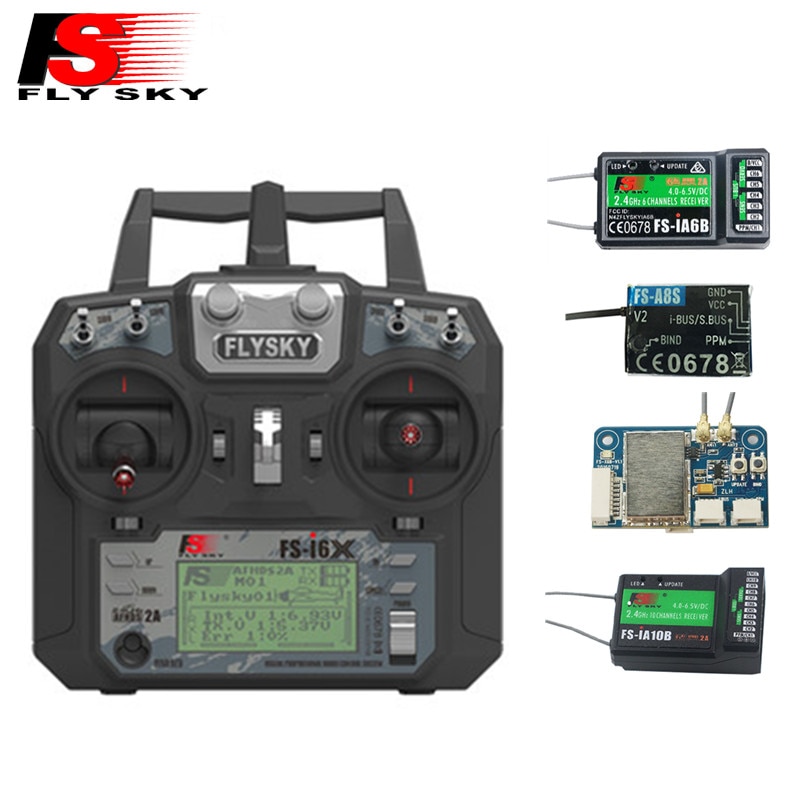 Original Flysky FS-i6X 10CH 2.4GHz AFHDS 2A RC Transmitter With FS-iA6B FS-iA10B FS-X6B FS-A8S Receiver For Rc Airplane Mode 2