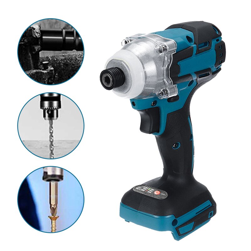 18V Cordless Electric Screwdriver Speed Brushless Impact Wrench Rechargable Drill Driver+ LED Light For Makita 18V Battery
