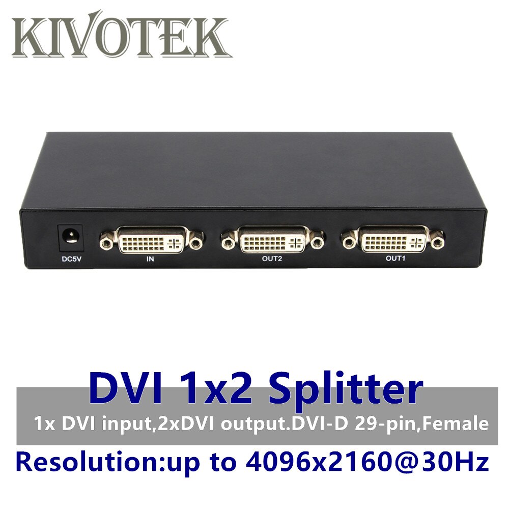 2 Ports DVI Splitter 1x2 dvi Adapter Distributor,Dual link Dvi-D 29-pin Female Connector For CCTV Monitor Camera Multimedia STB