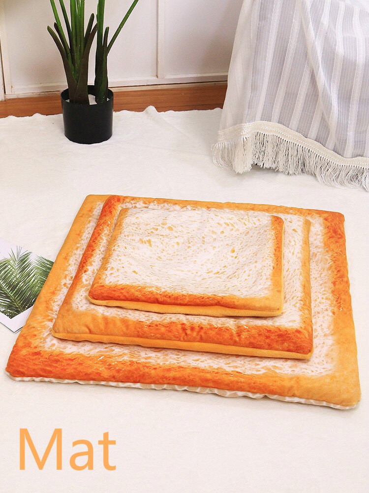Kreative Pet Kissen Decke Weichen Samt Pizza Ei Lebensmittel Obst Gedruckt Hund Katzen Schlaf Matte Winter Warme Decken Haustiere Produkte: Bread Mat / L