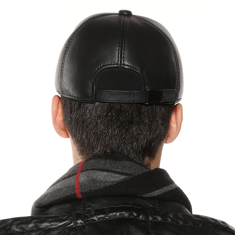 Orejeras de cuero PU de , gorros abrigados de invierno, sombreros para hombre a prueba de viento, a prueba de lluvia, gruesas, de piel sintética, gorras de bombardero en blanco para hombre