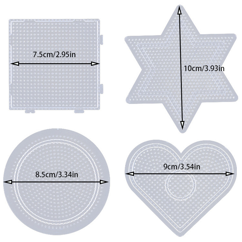 2,6 MM Praktische PE Klar Quadrat Schmelzen Perle Große Stecktafeln Bord Kreis Rätsel Perlen Vorlage Für DIY Sicherung Perle