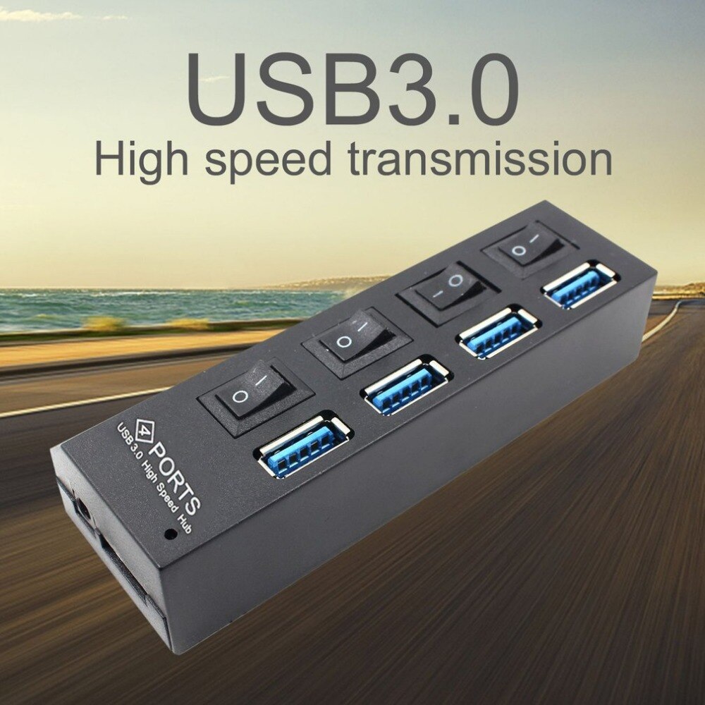 USB Hub High Speed USB Hub 3.0 met Aparte Vier Poorten Compact Lichtgewicht Power Adapter Hub met Voeding