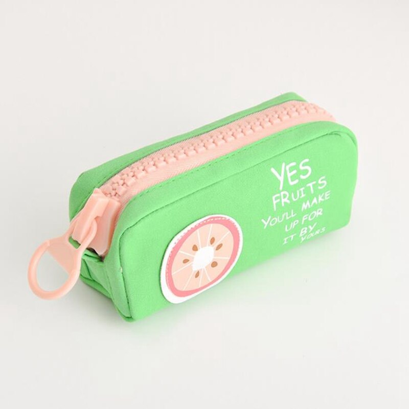 Grote Rits Etui School Etui Voor Meisjes Jongens Canvas Fruit Potlood Tas Leuke Pen Box Schoolbenodigdheden Student briefpapier: grapefruit