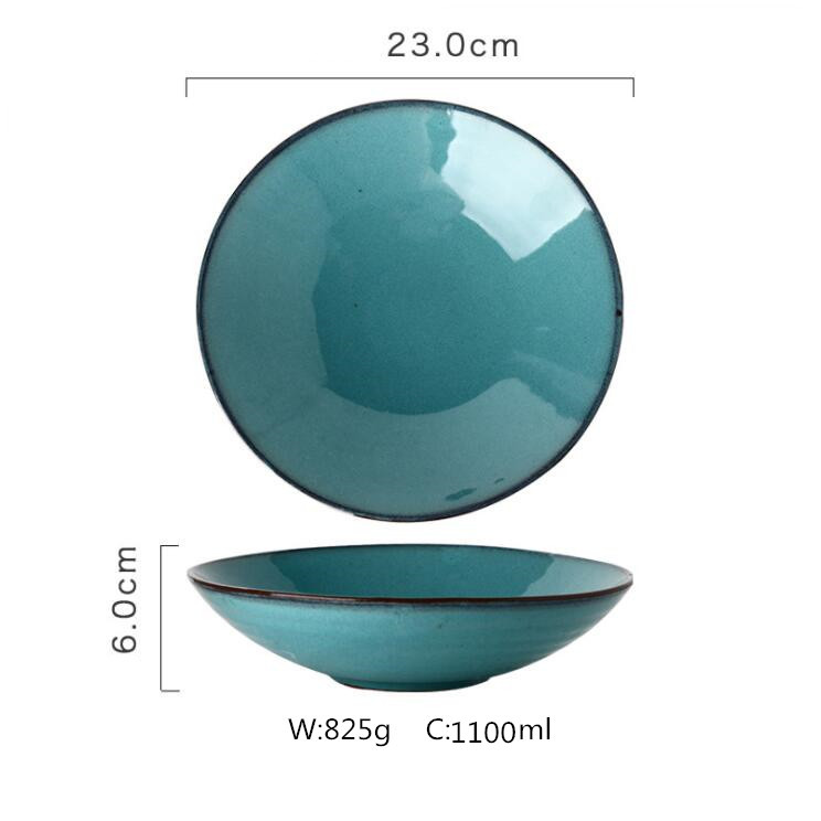 Porcelain Dinner Plate Set Kitchen Plate Ceramic Tableware Food Dishes Rice Salad Noodles Bowl Soup Kitchen Cook Tool: H