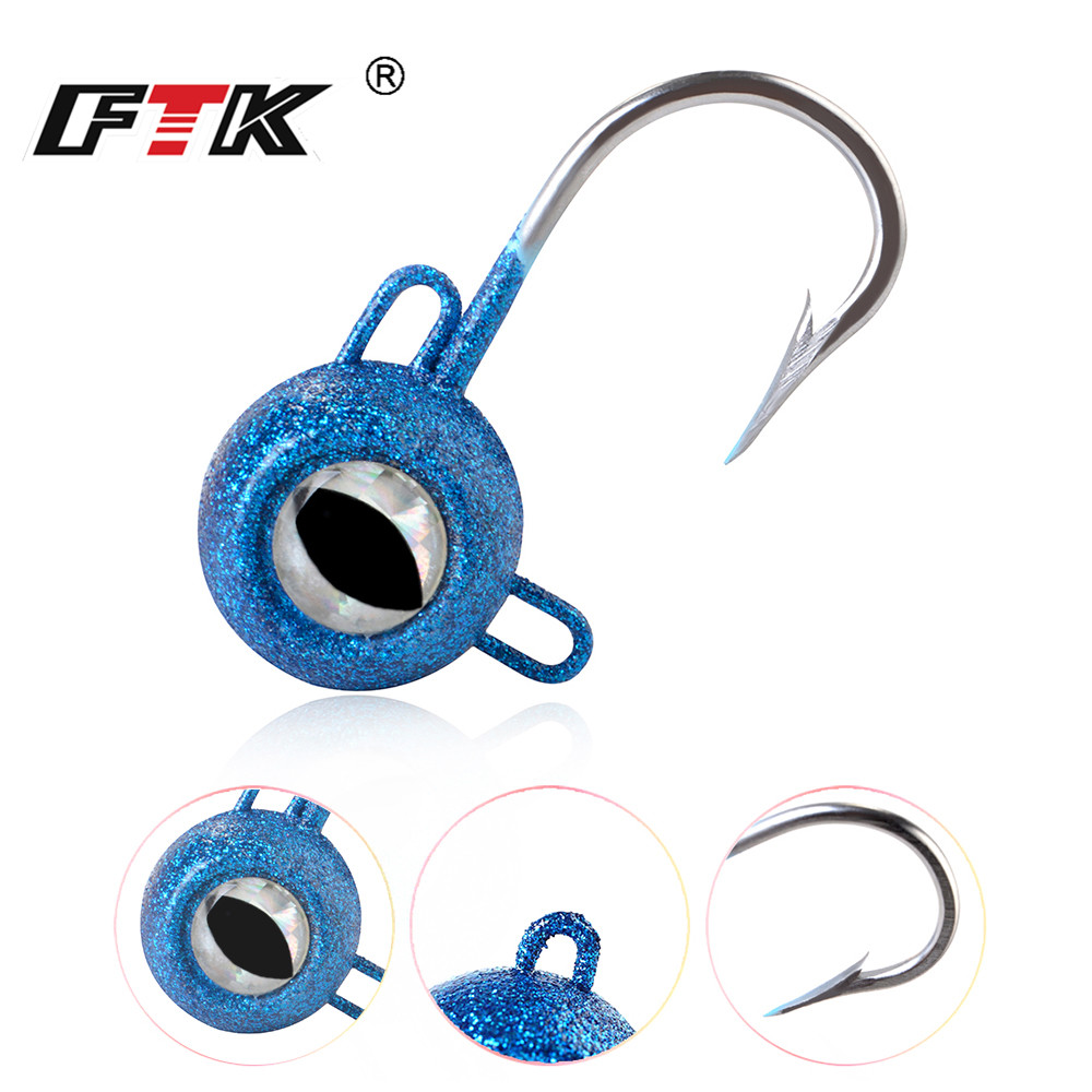 FTK Jig Head Richiamo di Pesca Alla Carpa Peche 120g/140g/160g/180g Bass Bait 3D Occhi Tonno Richiamo Vivido Corpo Jigging Affondamento Isca Artificiale