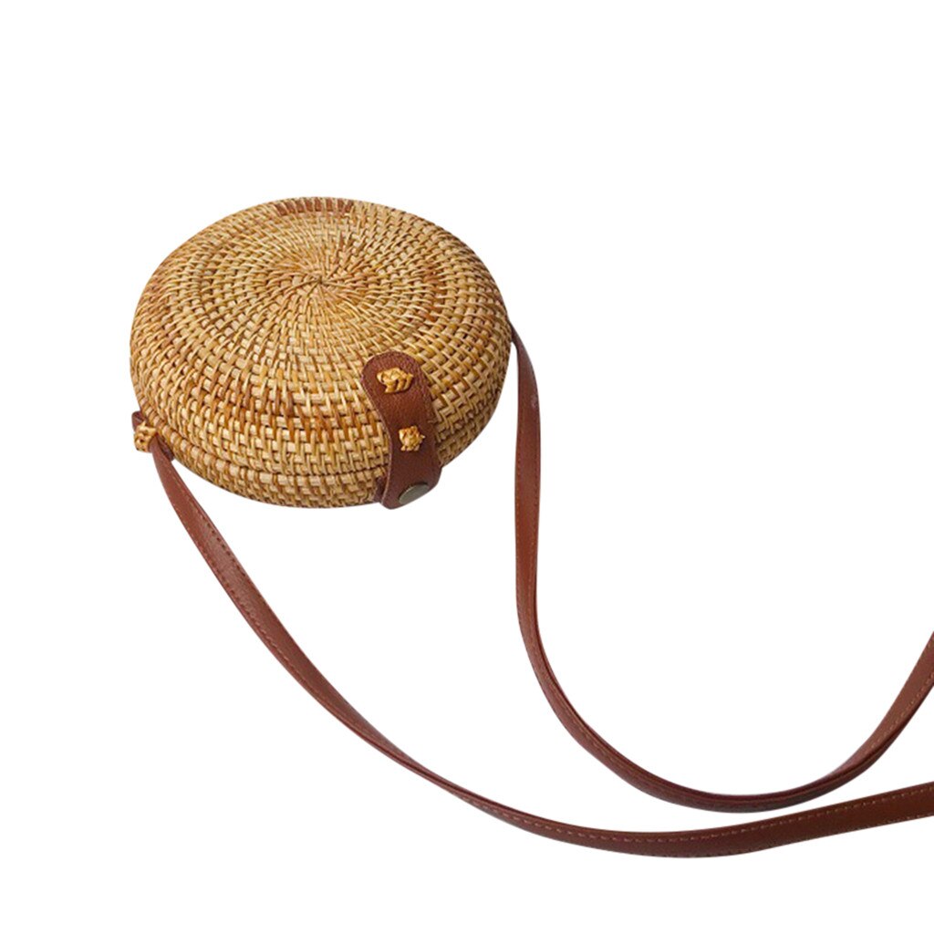 Cirkel Tassen Voor Vrouwen Handtas Bali Ronde Retro Rotan Stro Strand Crossbody Bolsa Feminina #30