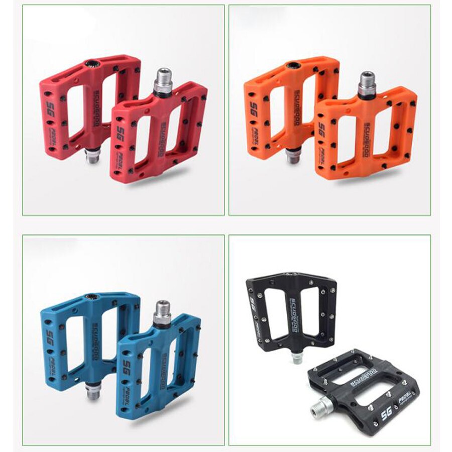 Ultralätta platta pedaler mtb nylon cykelpedal bmx mountainbike plattformspedaler 3 tätade lager cykel cykelpedaler