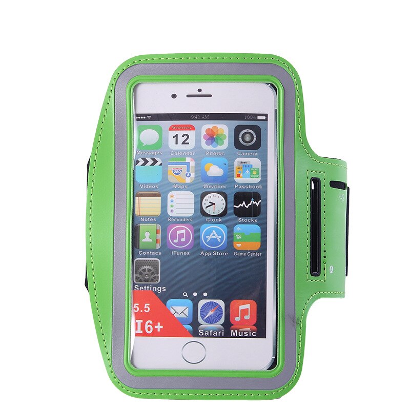 Sport Impermeabile di Sport DELL'UNITÀ di elaborazione Corsa e Jogging Fascia di Braccio Per iphone 6 Plus 7 Più Il 5.5 pollice Del Supporto Del Sacchetto Chiave + Slot Per Casual accessori Custodie: Green