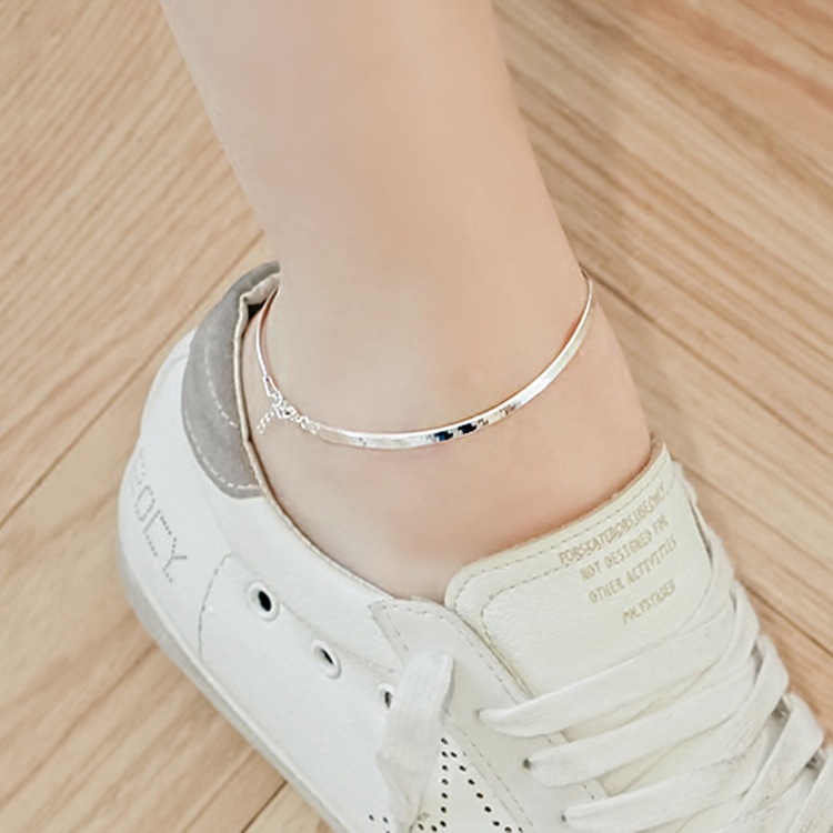 100% 925 Sterling Silver Ladies`Anklet Female Anklets Jewelry Women Summer Birthday 05