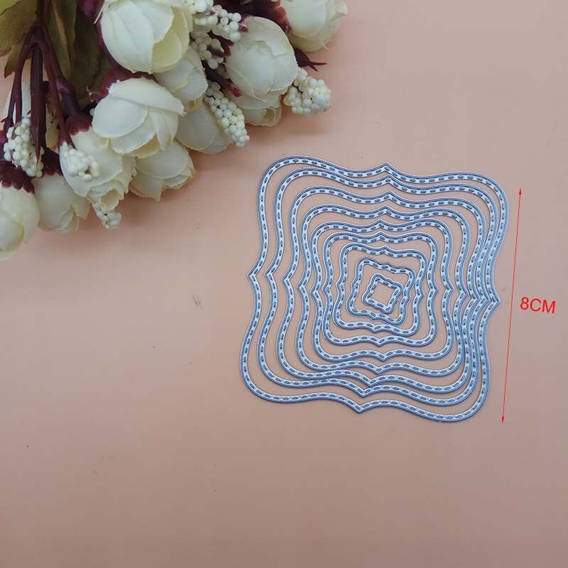 Pesimämuotti kampasimpukka ommeltu suorakulmio soikea tähti neliömerkki etiketti ympyräkehys metallinleikkausmuotit joulukorttiin