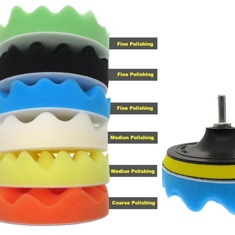 Car Polishing Disc 11Pcs/Set Self-Adhesive Buffing Waxing Sponge Wool Wheel Polishing Pad For Car Polisher Drill Adapter