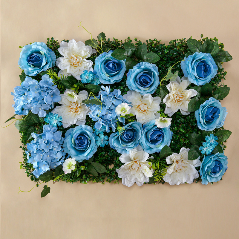 yumai 40*60 cm Roses Petal Artificial Flower Block Wedding Backdrop Wall Hanging Decoration Peony Head Tile Rose Flowers Panel