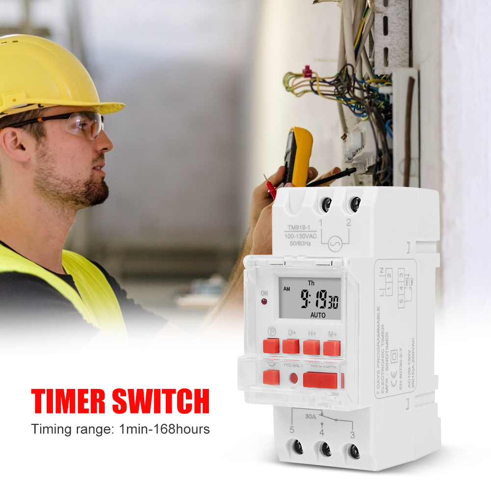 TM919B 30A 6000W Din Rail Mount 7 Dagen Wekelijkse Programmeerbare Digitale Timer Schakelaar Controle Automatische Elektronische Tijdrelais Controll