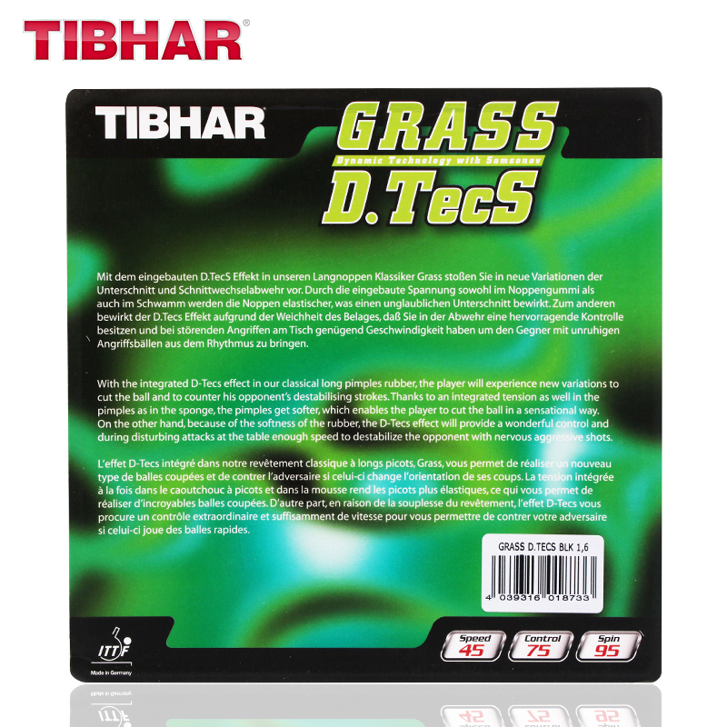 Tibhar Gras D Tecs Tafeltennis Rubber Lange Pips Tensor Ping Pong Rubber Gemaakt In Duitsland
