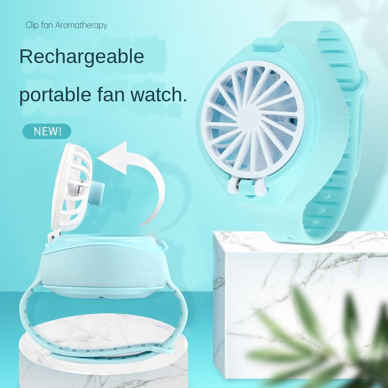 Horloge Fan Usb Opladen Mini Draagbare Kleine Ventilator