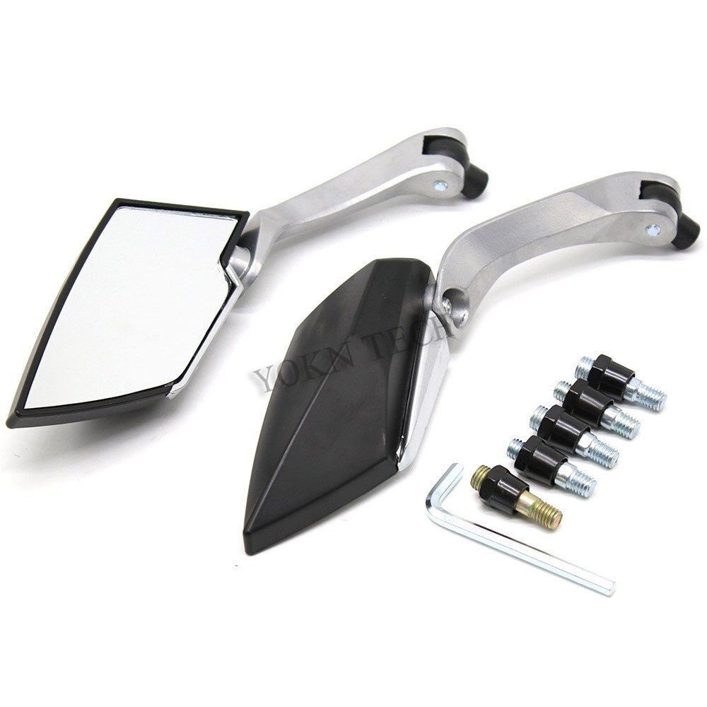 Accesorios de motocicleta espejo retrovisor para SUZUKI gsr 750 gsr 250s gn 125 para KAWASAKI w800 ninja 300 zzr1400 rendimiento deportivo: Black