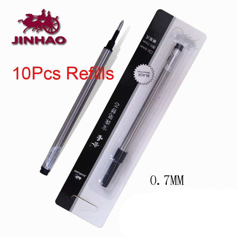 Luxe Pen Set Jinhao 1200 Dragon Rollerball met Originele Case Metalen Balpennen voor Kerstcadeau: 10Pcs black refills