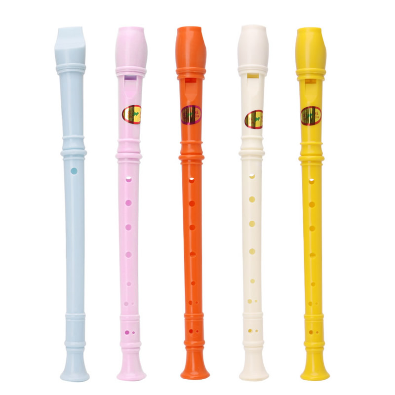 5 kleuren Plastic Muziekinstrument Recorder Sopraan 8 Gaten Speelgoed !