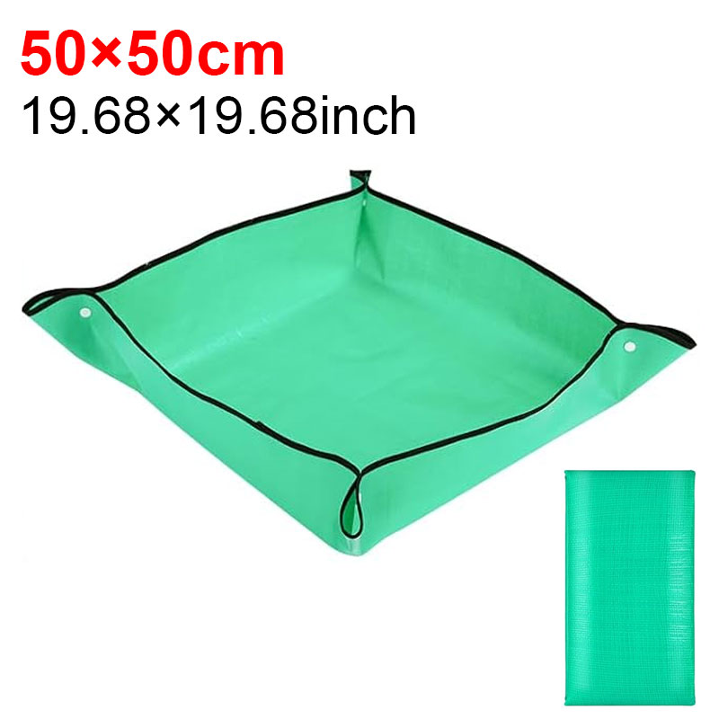 Estera para trasplante de plantas en maceta de jardín, estera para plantar, esteras plegables para plantas de interior, esteras cuadradas portátiles para jardinería, bandejas para macetas, macetas para plantas: Verde claro