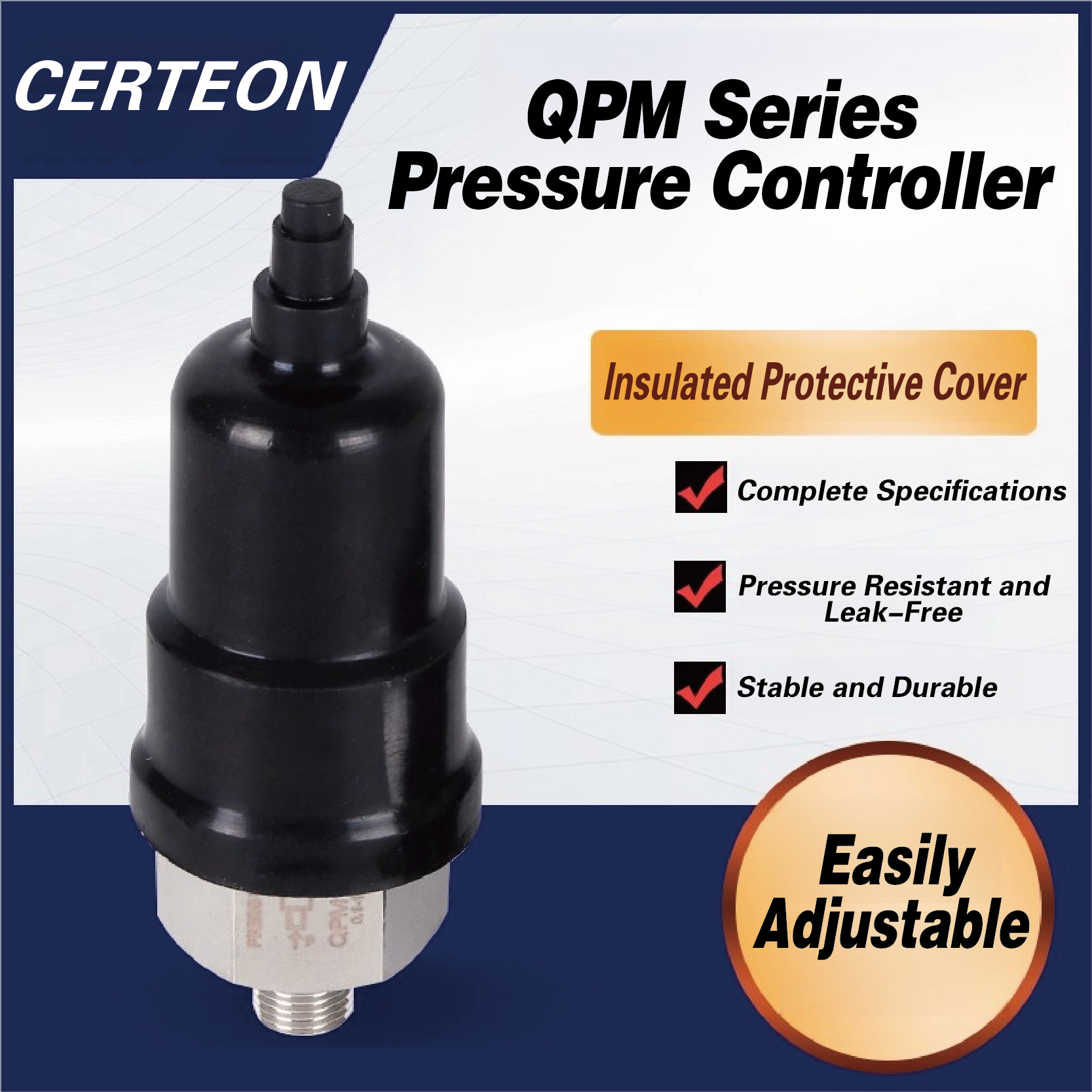QPM11-NO QPM11-NC Adjustable Air Pressure Switch 1/4 1/8 Inch Pneumatic Diaphragm Hydraulic Pressure Control for Compressor