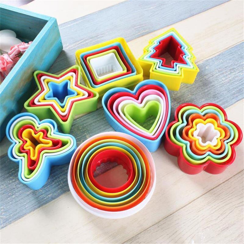 1 set hartvormige Cookie Cutter Cakevorm Biscuit Fondant DIY Cake Keuken Koken Gereedschap 5 size samen