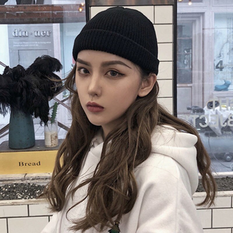 Unisex huer strikkede hue kvinde beaines til vinter åndbar mænd gorras simpel hat varm solid afslappet dame #39 dame hue