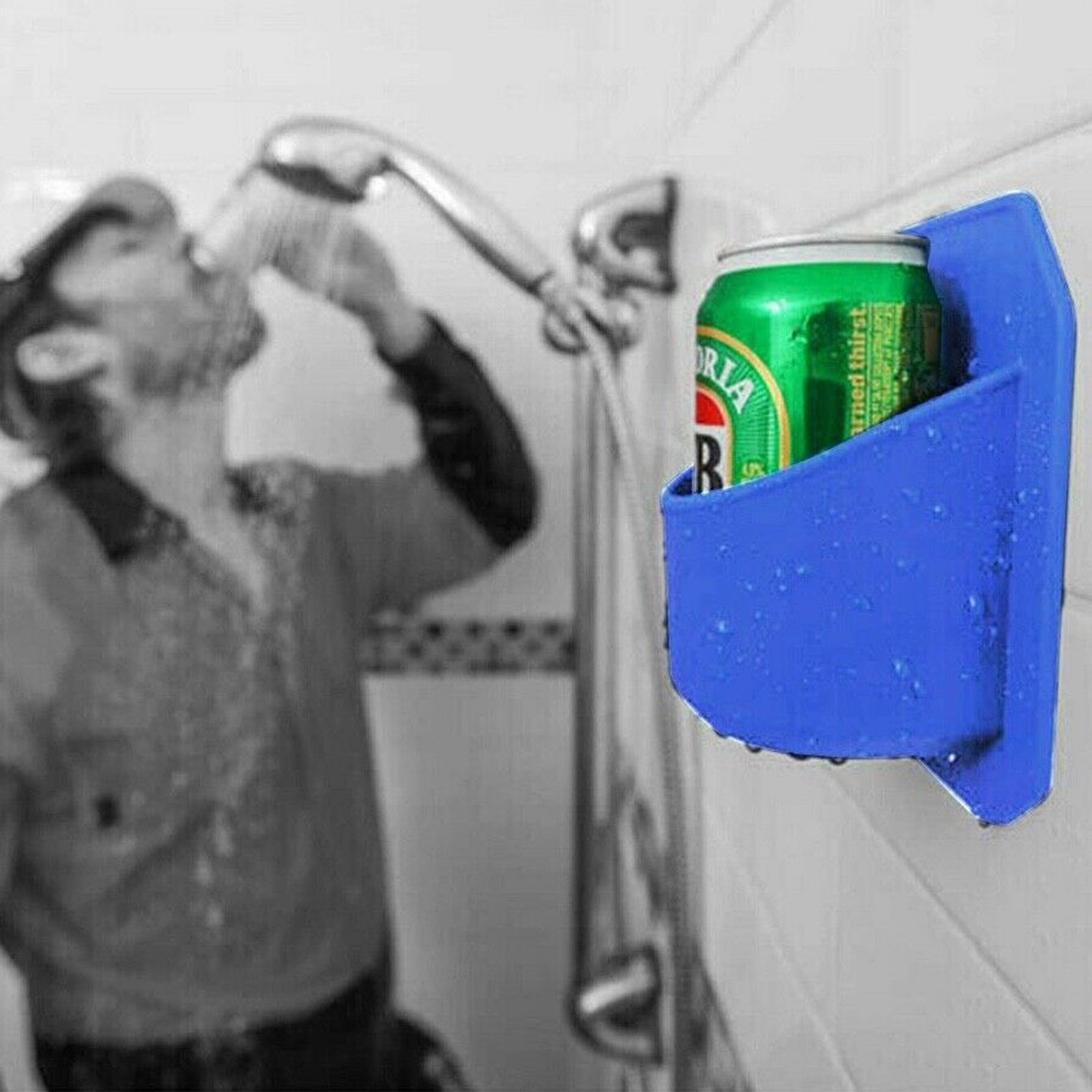 Badeværelsesbeslag bærbar øl kaffe drink holder stativ vinglas dåse arrangør bruser holder holder til glas spejl bruser flise
