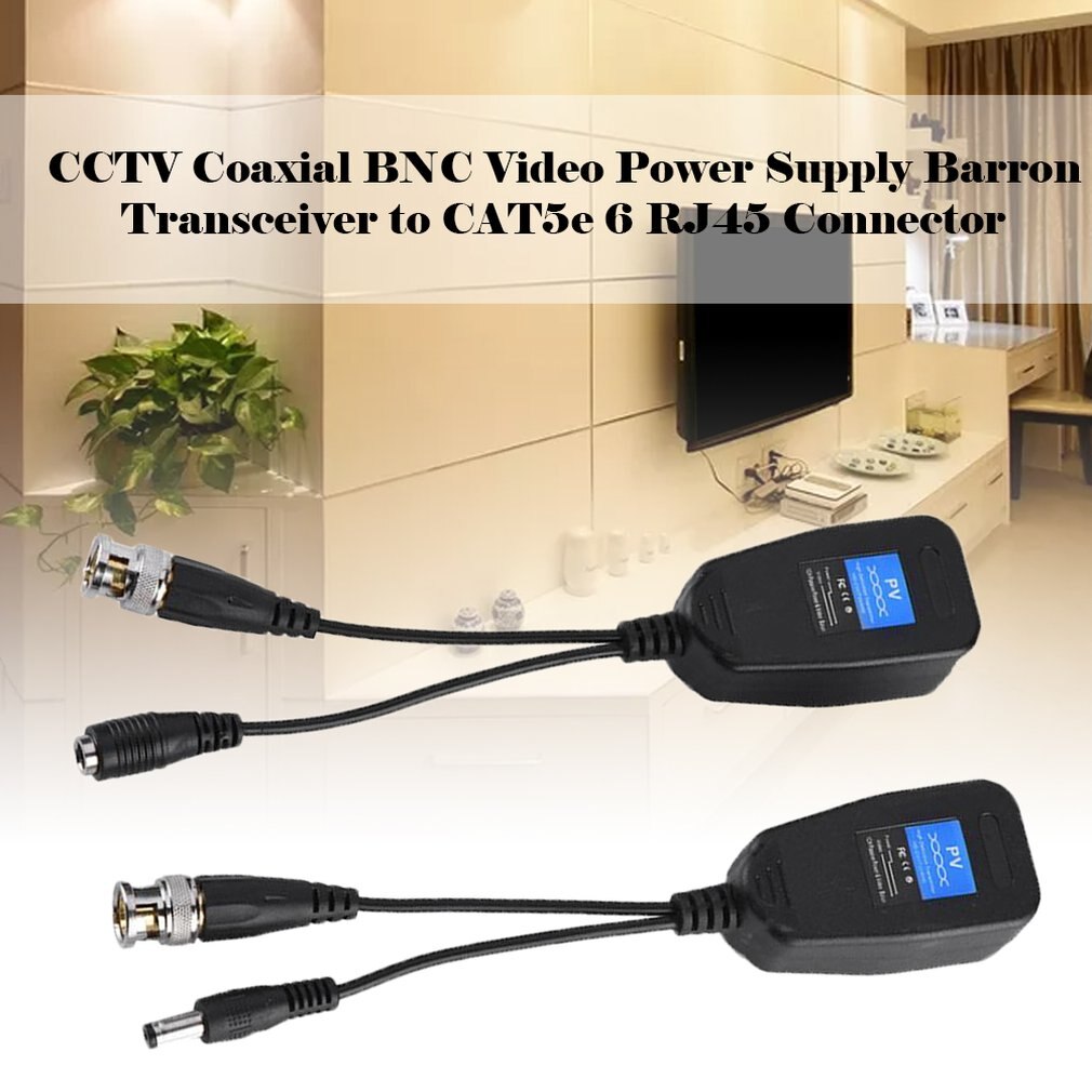 5 Pairs CCTV Coax BNC Video Power Balun Transceiver to CAT5e 6 RJ45 Connector HJ55