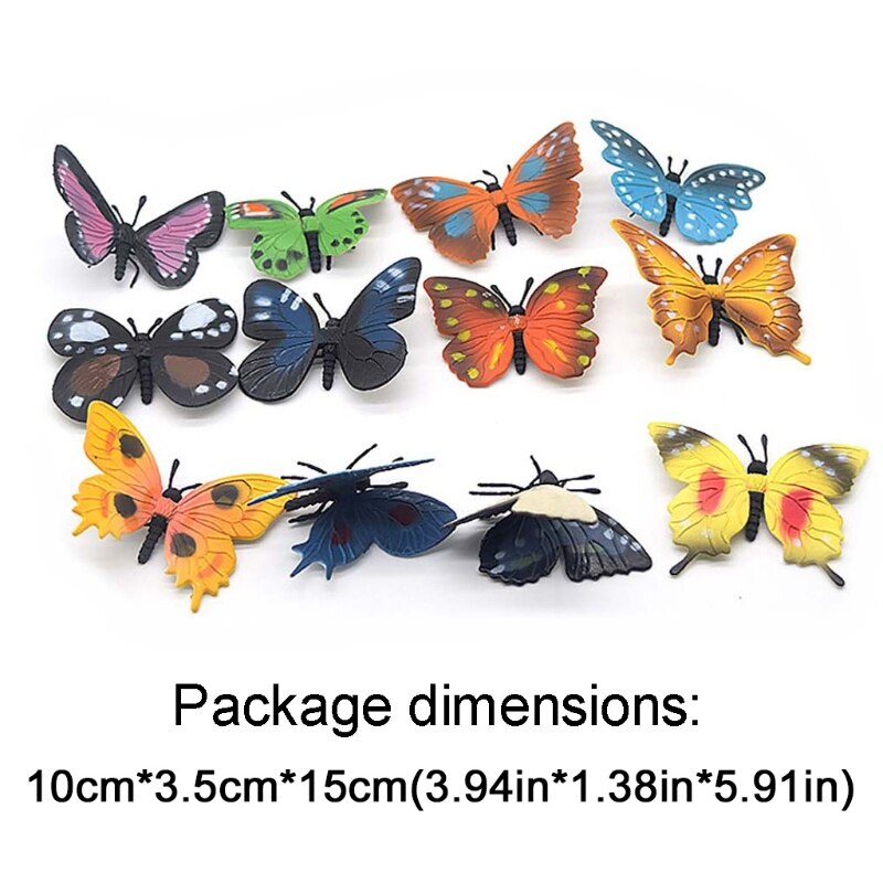 8Pcs/12Pcs Simulatie Statische Insect Model Ornamenten Set Realistische Vlinder Kind Educatief Prop Scene Decor Kids Speelgoed