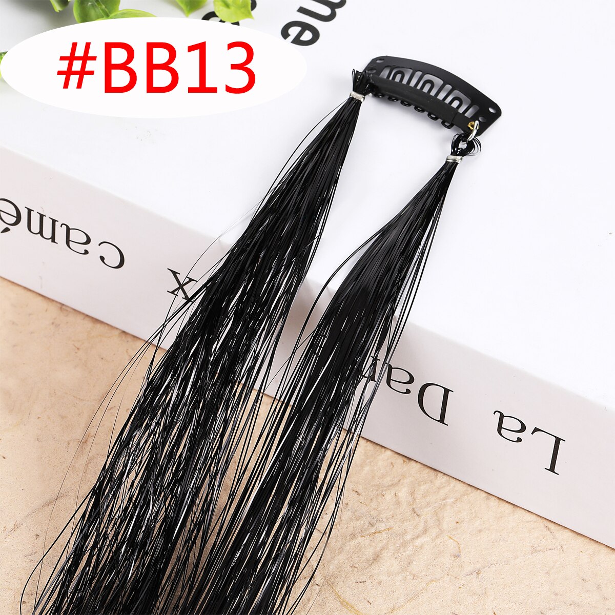 20 Colors Long Straight Hair Tinsel Bright Hair Extention Glitter Clip Hairpiece Sparkling Shiny Clip In Hair Tinsel Tools: 1pc colorBB13