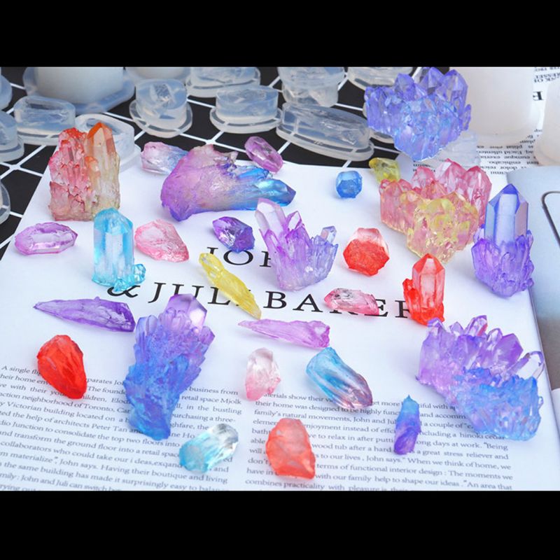 DIY epoxy transparent silicone mold crystal epoxy mold silicone ore Spar crystal cluster transparent mold