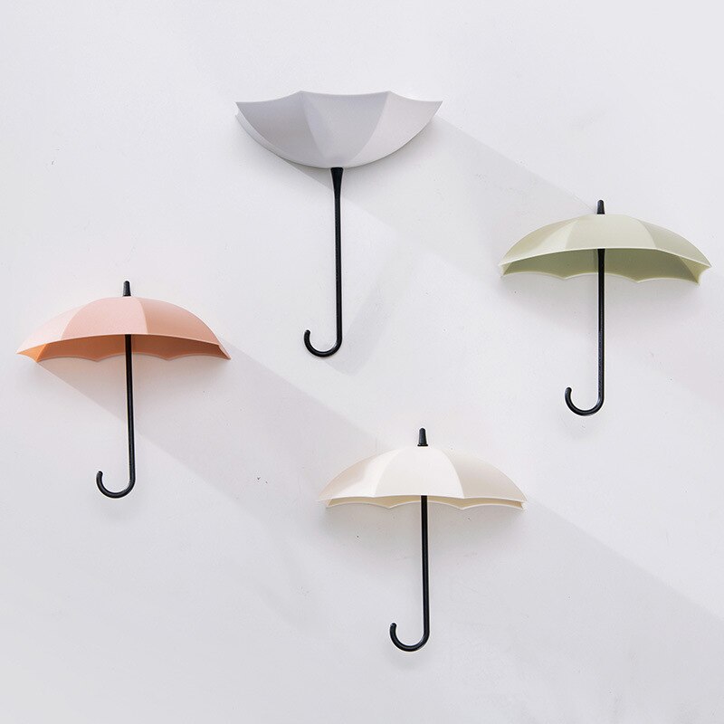 Colgador de pared con forma de paraguas, perchero para colgar artículos pequeños, cocina, baño, almacenamiento, decoración del hogar y la Oficina, 3 unids/lote