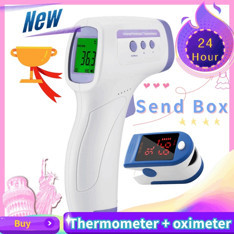 + Gratis Oximeter Digitale Thermometer Voorhoofd Infrarood Thermometer Non Contact Temperatuur Meter Temperatuur Gereedschappen