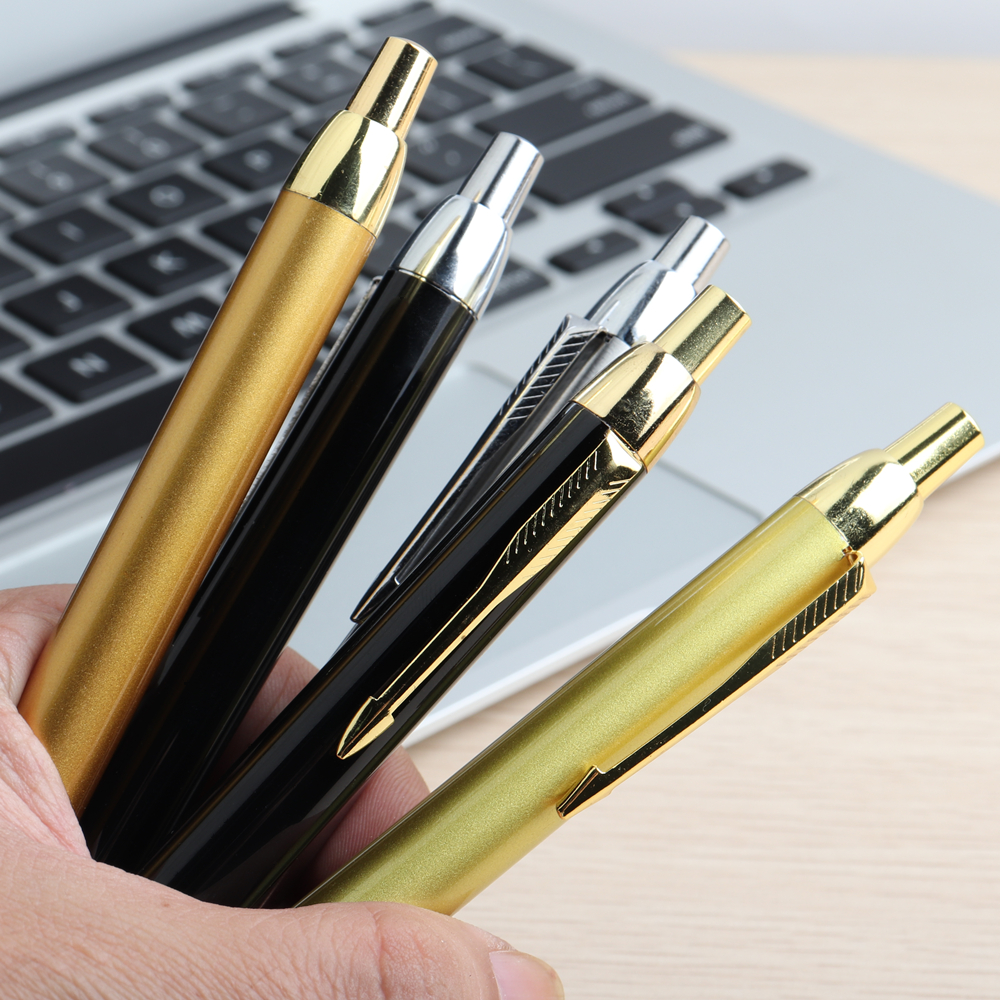 1/15/Stck Kugelschreiber Presse Stil Kommerziellen Metall Kugelschreiber Für Schule Büro Ader Automatische Kugelschreiber Tinte schwarz Blau