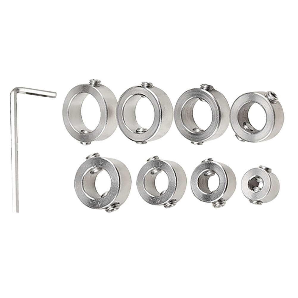 8pcs Depth Stop Collar Set With Hex Wrench Heat Resistance Drill Bit Locator Tools Durable Ring Positioner Accessories