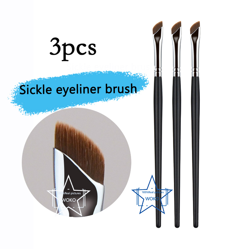 Eyeliner-Pinsel mit abgewinkelter Klinge, dünner Augenbrauenpinsel, Sichel-Eyeliner, flüssiges Gel, Eyeliner-Pinsel, dünner abgewinkelter Eyeliner, machen-hoch-Werkzeug: Grün
