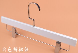 Sainwin 10 stk/parti hvite heltre kleshengere/bukseklemme trehengere: 35cm